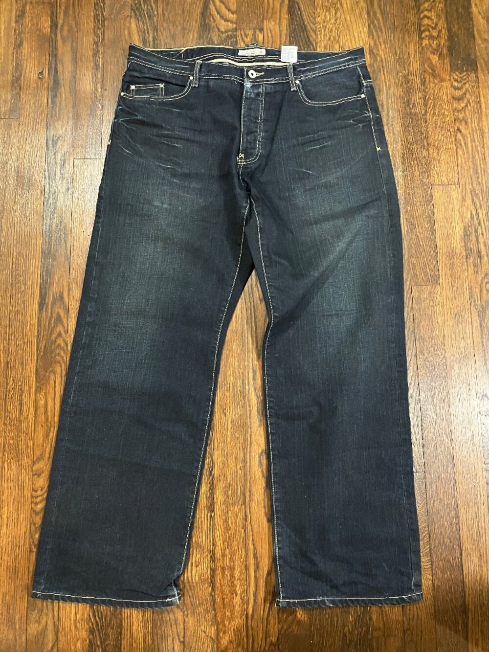 Triple 5 Soul Men's dark rinse unique urban hip hop baggy jeans 38 x 32 RARE